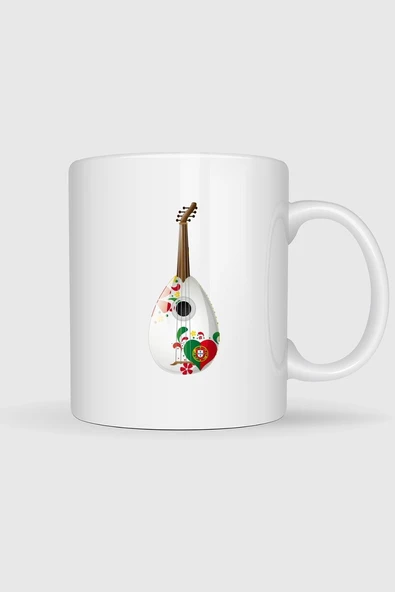 Portekiz Ukulele Gitar Baskılı Kupa Bardak ürün görseli 1