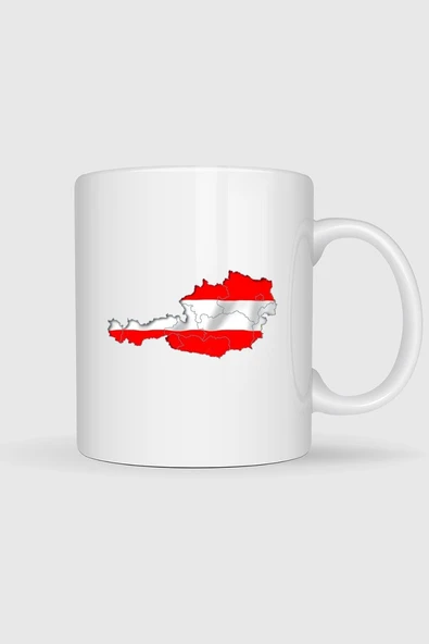 Avusturya Haritası Baskılı Kupa Bardak ürün görseli 1