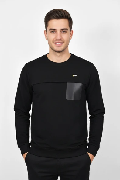 Erkek Mevsimlik Sıfır Yaka Sweatshirt BGL-ST04864 ürün görseli 1