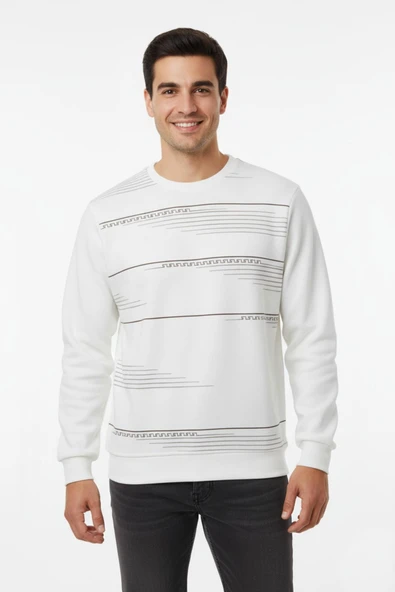 Erkek Sıfır Yaka Sweatshirt BGL-ST04863 - Resim 2