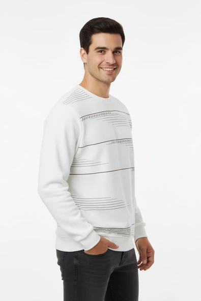 Erkek Sıfır Yaka Sweatshirt BGL-ST04863 - Resim 7