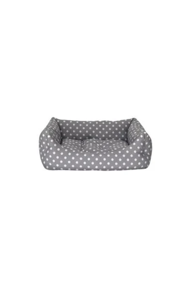 Pet Comfort Uniform Gri Puantiyeli Kedi ve Köpek Yatağı S 50x40cm ürün görseli 1