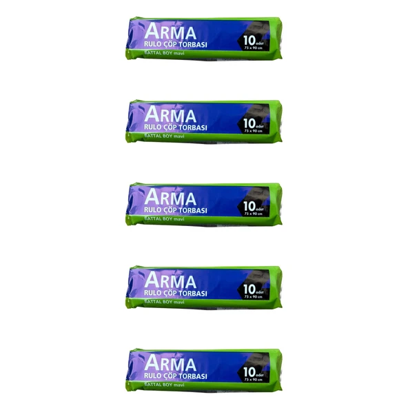 Arma Battal Boy 70 Lt. Mavi Çöp Torbası Poşeti - 75 x 90 Cm / 10 Adetlik 5 Rulo ürün görseli 1