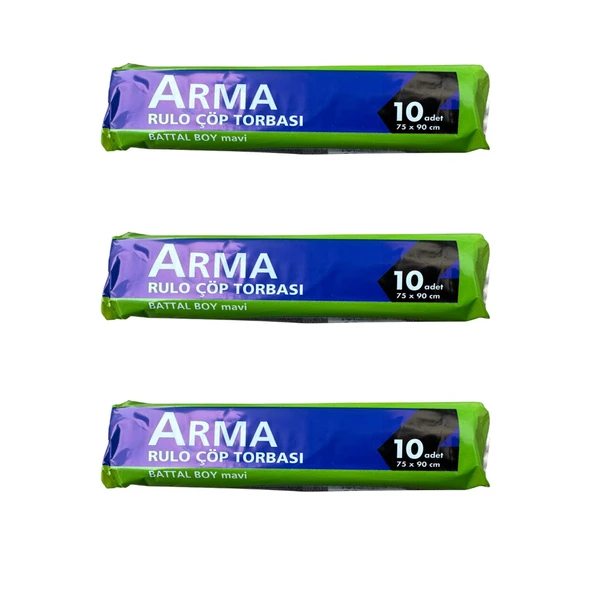 Arma Battal Boy 70 Lt. Mavi Çöp Torbası Poşeti - 75 x 90 Cm / 10 Adetlik 3 Rulo ürün görseli 1
