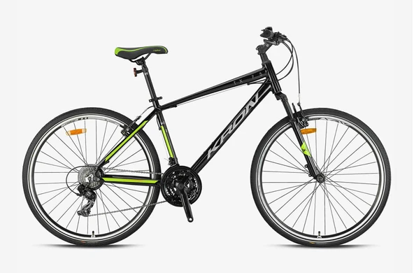 KRON TX 75 28 JANT 21 VİTES V FREN ŞEHİR BİSİKLETİ FULL SHIMANO ALÜMİNYUM-MAT SİYAH-GRİ/NEON SARI 17" (GREENWAY BİSİKLET) ürün görseli 1