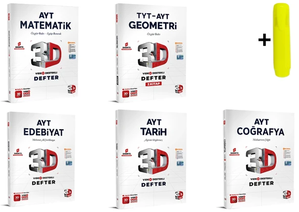 3D Yayınları AYT Eşit Ağıtlık Matematik Geometri Edebiyat Tarih Coğrafya Defter Seti 5 Kitap ürün görseli 1
