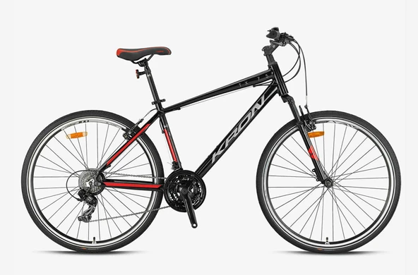 KRON TX 75 28 JANT 21 VİTES V FREN ŞEHİR BİSİKLETİ FULL SHIMANO ALÜMİNYUM-SİYAH GRİ-KIRMIZI 17" (GREENWAY BİSİKLET) ürün görseli 1