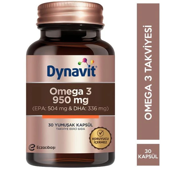 Dynavit Omega 3 950 mg Takviye Edici Gıda 30 Yumuşak Kapsül Omega 3 Takviyesi - 2 ürün görseli 1
