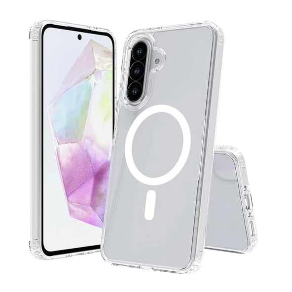 Samsung Galaxy A56 Kılıf Magsafe Özellikli Şeffaf Silikon Kapak ürün görseli 1