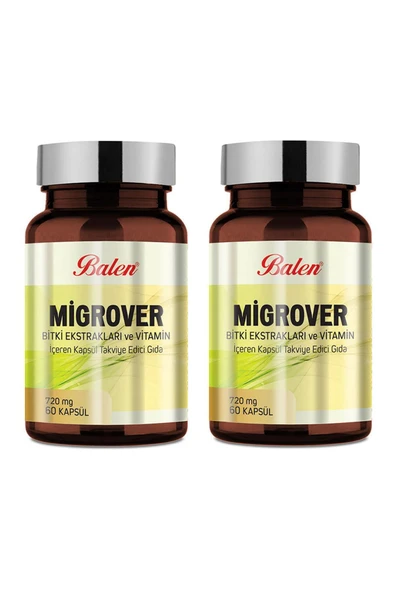 Balen Migrover Takviye Edici Gıda 720 mg 2'li Paket 60 Kapsül ürün görseli 1