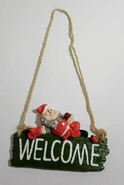 Noel Baba Yılbaşı Kapı Süsü, Askılı Cüce Süs, Taş Tozu Noel Süs, Welcome Gnome Christmas ürün görseli 1