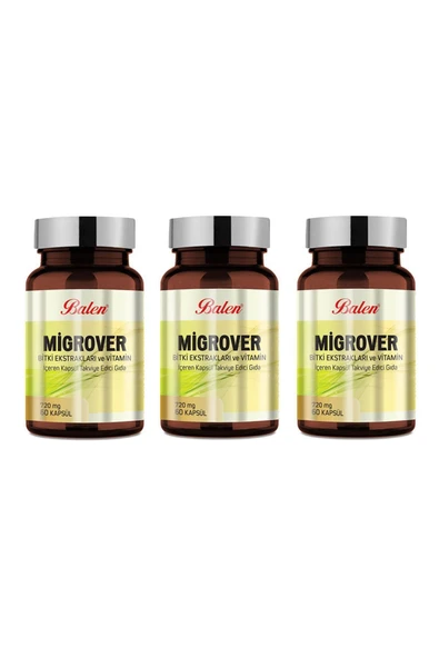 Balen Migrover Takviye Edici Gıda 720 mg 3'lü Paket 60 Kapsül ürün görseli 1