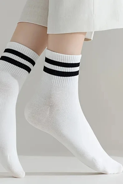 4’Lü Paket Çember Detaylı Kolej Tenis Çorap ürün görseli 1