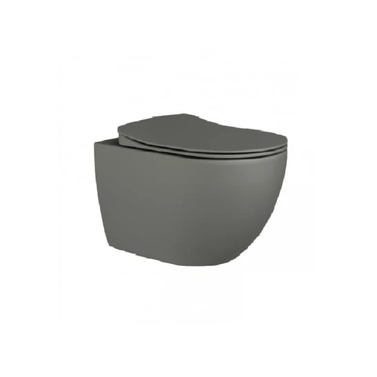 Creavit FE322 Free Rim-Off Asma Klozet ve Yavaş Kapanan Klozet Kapağı-Cool Grey- Mat Gri ürün görseli 1