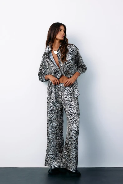 1597-5528 SATEEN LEOPAR PANTOLON - Resim 5