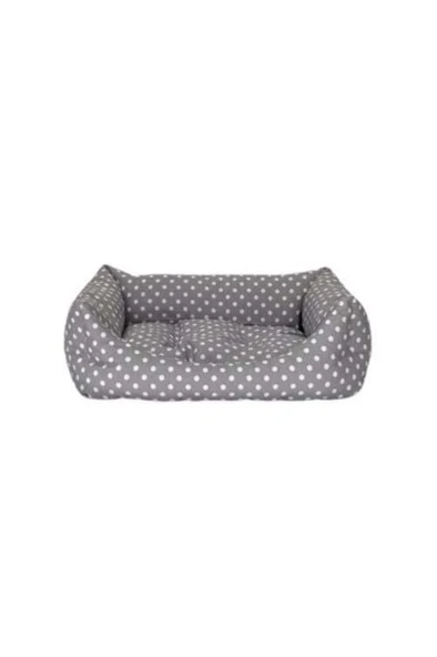 Pet Comfort Uniform Gri Puantiyeli Kedi ve Köpek Yatağı M 60x50cm ürün görseli 1