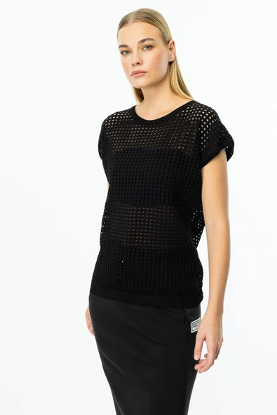 59301 ONTEKS FİLE ÖRGÜ KISA KOL BLUZ - Resim 10