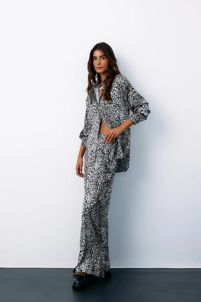 1597-5528 SATEEN LEOPAR PANTOLON - Resim 7