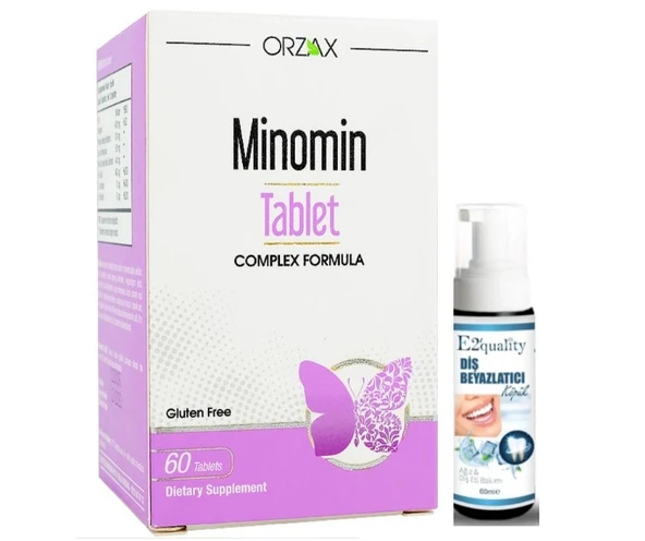 Orzax Minomin 60 Tablet - Diş Beyazlatıcı Köpük Hediye ürün görseli 1
