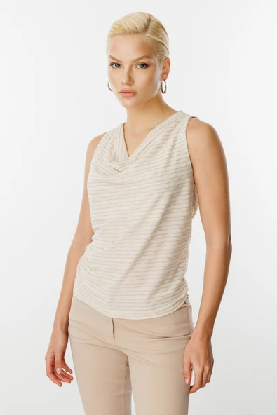 51395 ONTEKS DEGAJE YAKA SIMLI BLUZ - Resim 11