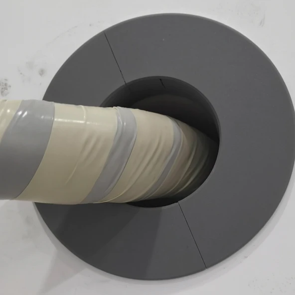 Koyu Gri Klima Borusu Delik Kapatma Dekoratif Kapak Boru Kapağı Plastik ürün görseli 1