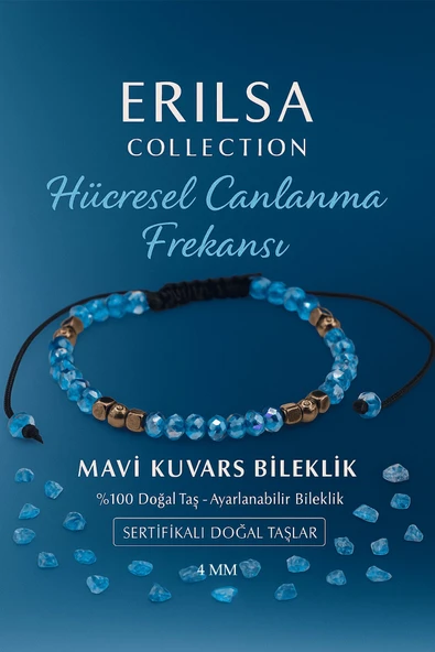 Sertifikalı Hücresel Canlanma ve Enerji Yenilenmesi Bilekliği - Mavi Kuvars Terahertz Doğal Taş ürün görseli 1