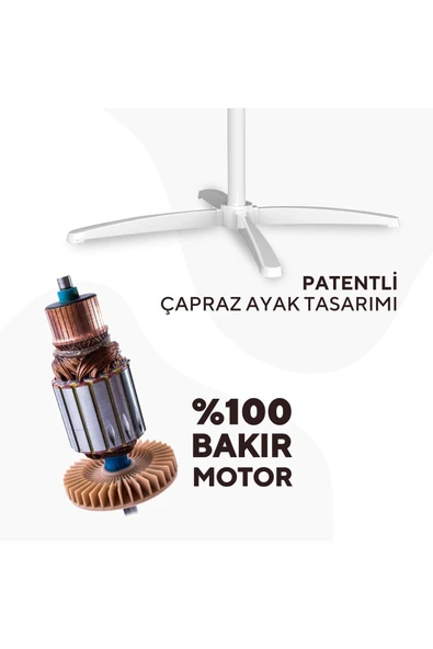 KUMTEL Beyaz Vantilatör 16'' (3P) Ktf-290 - Resim 3