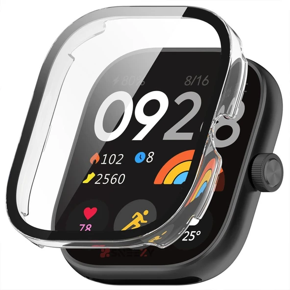 Sneezy Xiaomi Redmi Watch 4 Uyumlu PC Sert Kasa Ve Ekran Koruyucu  Şeffaf ürün görseli 1