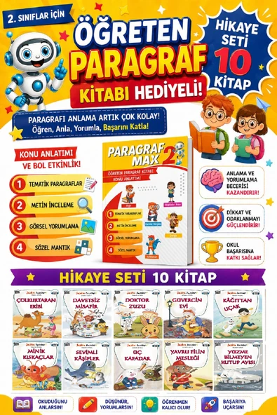 2.Sınıf Şaşkın Dostlar Hikaye Seti (32 Sayfa) - Paragraf Max Kitabı Hediyeli ürün görseli 1