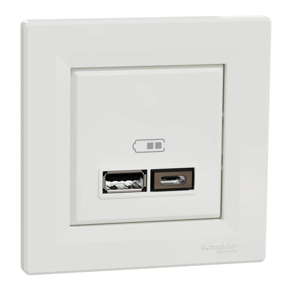 Asfora Beyaz Type-C+Usb Şarj Prizi 2.4 Amper Eph2700321 ürün görseli 1