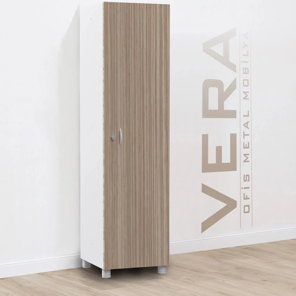 Tek Kapılı Metal Gövdeli Ahşap Kapaklı Soyunma Dolabı – Vestiyer Portmanto Askılık – Askılıklı ve Raflı ürün görseli 1