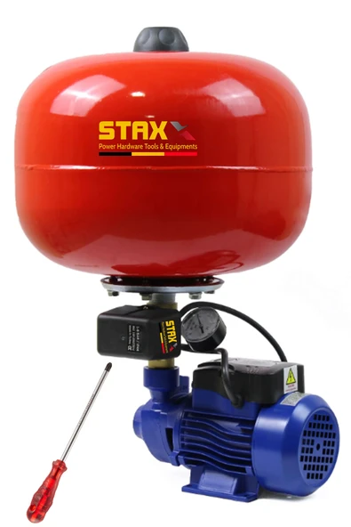 STAXX POWER Bakır Sargı Qpht60 24lt Tanklı Santrifüj Otomatik Hidrofor 2 Daire Paket Hidrofor Pompa Seti 0.50 Hp ürün görseli 1