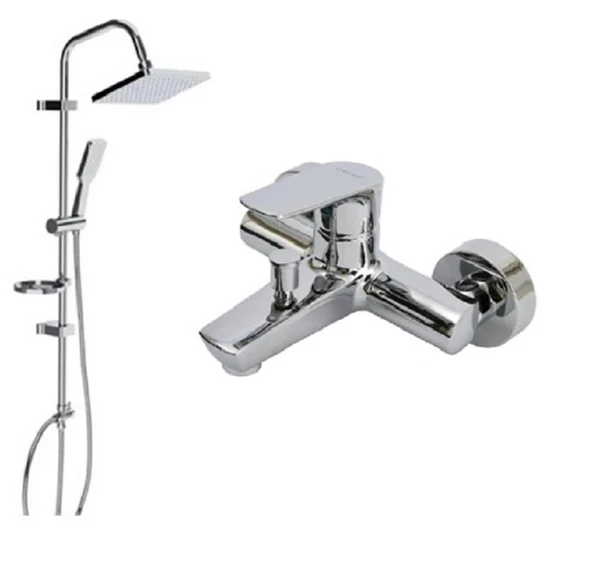 CREAVİT Sh630 Ikili Duş Seti Takımı (duş Sistemi+banyo Bataryası) SH630LV2500 ürün görseli 1
