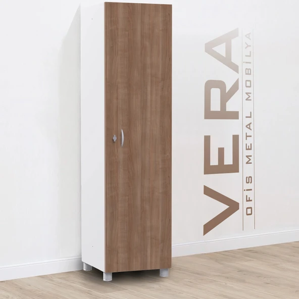 Tek Kapılı Metal Gövdeli Ahşap Kapaklı Soyunma Dolabı – Vestiyer Portmanto Askılık – Askılıklı ve Raflı ürün görseli 1