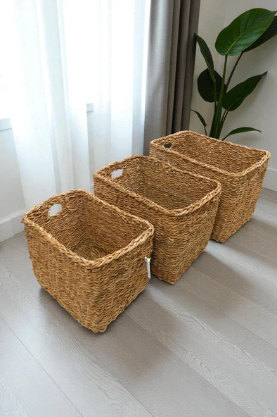 Digithome 3’lü Naturel Dikdörtgen Organizer Sepet - PNL-PH13 S/3 ürün görseli 1
