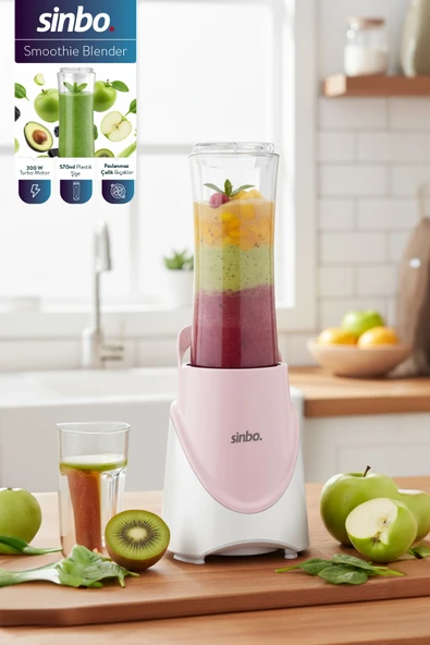 Sinbo SHB-7508 300W Smoothie Blender |Paslanmaz Çelik Bıçaklı, 570 ml Şişe ürün görseli 1