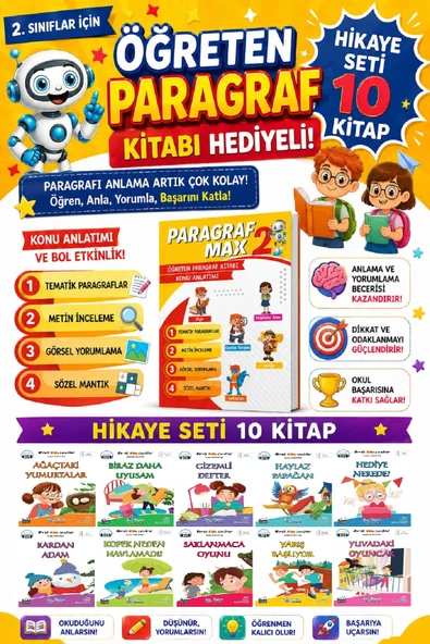 2.Sınıf Merak Eden Çocuklar Hikaye Seti (32 Sayfa) - Paragraf Max Kitabı Hediyeli ürün görseli 1