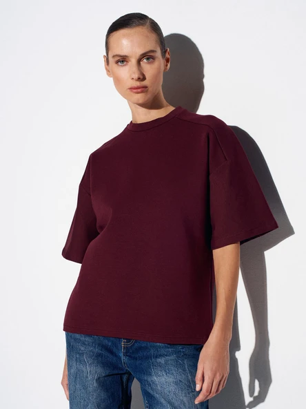 31975 DİLVİN KISA KOLLU OVERSİZE TSHIRT - Resim 2