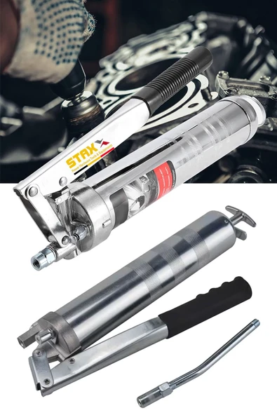 STAXX POWER Sanayi Tipi Dayanıklı Yüksek Basınçlı Gres Yağ Pompası 500 CC Büyük Boy Profesyonel Set ürün görseli 1