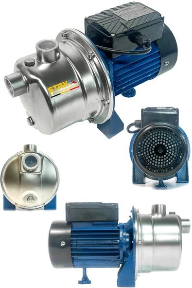 STAXX POWER Tam Bakır Sargılı Metal Dişli Şanzıman 1HP Paslanmaz Gövdeli 8Mt Kendinden Emişli 72Mt Dik Basar ürün görseli 1