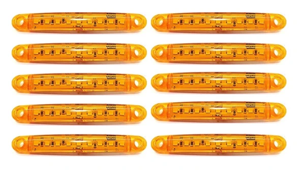 10 Adet 9 Ledli Parmak LED Lamba Sarı 12V-24V Kamyon Kasa ve Tır Dorse Lambası ürün görseli 1