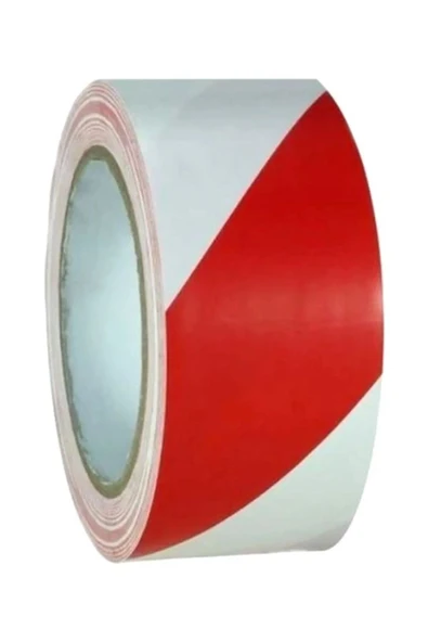 Yer İşaretleme Bandı Kırmızı-beyaz 5cmx30m Kırmızı Beyaz Zemin Bandı İkaz 50mm ürün görseli 1