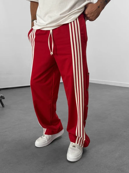 Şeritli Kırmızı Erkek Baggy Pantolon COC1060 ürün görseli 1