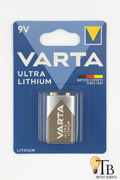 Varta Ultra Lithium 9V Pil  Uzun Ömürlü, Yüksek Performans, Tekli Paket ürün görseli 1