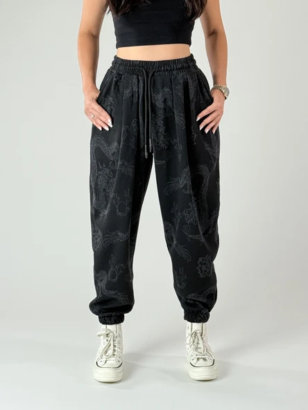 Dragon Desenli Kadın Jogger Pantolon COC1008 ürün görseli 1