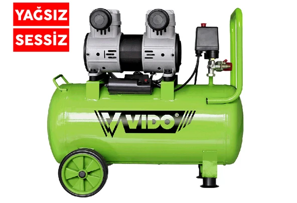 Vido 50 Lt Hava Kompresörü 2HP - 1500W / 220V Yağsız-Sessiz WD060215020 ürün görseli 1