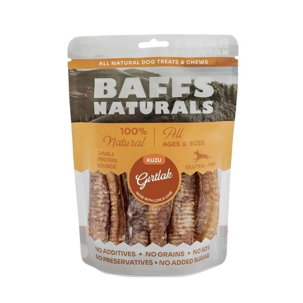 Baffs Naturals Kurutulmuş Kuzu Gırtlak Köpek Ödülü 100 gr ürün görseli 1