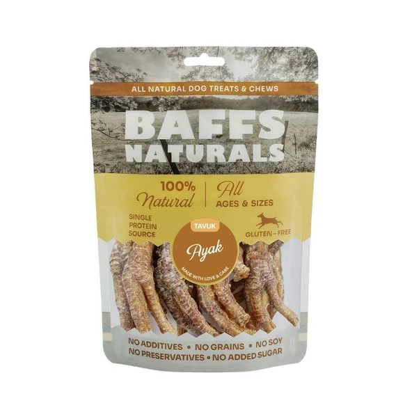 Baffs Naturals Kurutulmuş Tavuk Ayağı Köpek Ödülü 100 gr ürün görseli 1