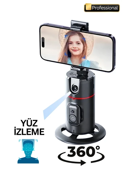 Profesyonel 360 Derece Yüz Takipli Gimbal Telefon Sabitleyici Tripod Fotoğraf/Video/Selfie/Reels ürün görseli 1