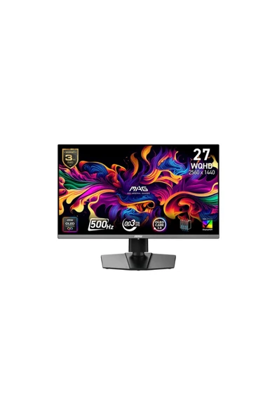 MSI 26.5" MAG 272QP QD-OLED X50 WQHD FLAT QD-OLED  500HZ 0.03MS FREESYNC PREMIUM PRO GAMING MONITOR ürün görseli 1